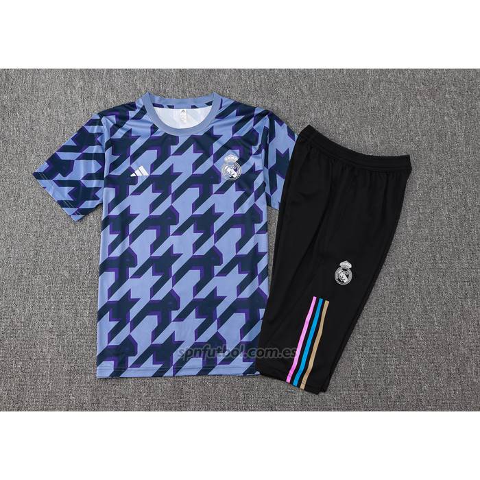 Chandal del Real Madrid Manga Corta 2024-2025 Negro y Gris - Pantalon Corto